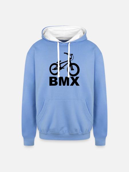 BMX - Unisex Contrast Hoodie - sky blue/white