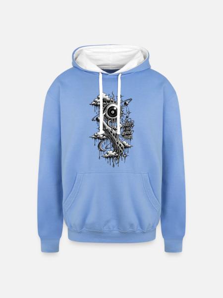 Reality Is Just Another Dream - Unisex Contrast Hoodie - sky blue/white
