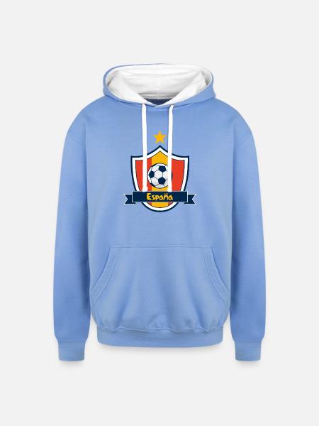 Escudo España - Unisex Contrast Hoodie - sky blue/white