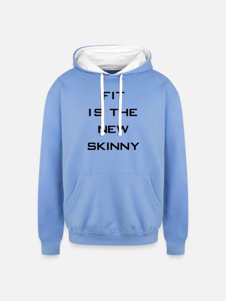 fit is the new skinny - Unisex Contrast Hoodie - sky blue/white