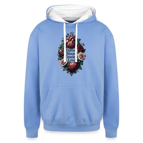 Eternal Bloom Timeless Love Entwined Hearts T-Shir - Unisex Contrast Hoodie