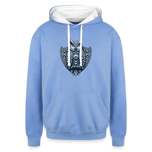 Night Watch Owl T Shirt, Sarcastic Dad Gift - Unisex Contrast Hoodie