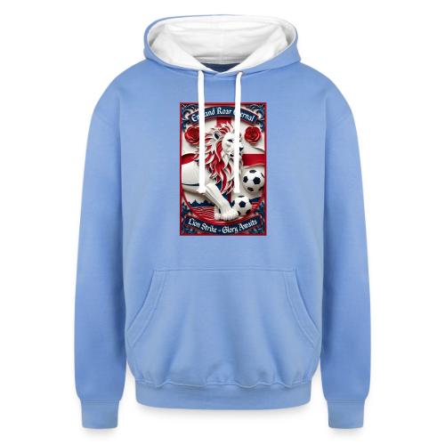 England Lion Soccer T Shirt, Football Pride Gift - Unisex Contrast Hoodie