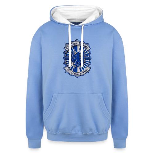 Chelsea Blue Bridge T Shirt, Soccer Fan Gift - Unisex Contrast Hoodie