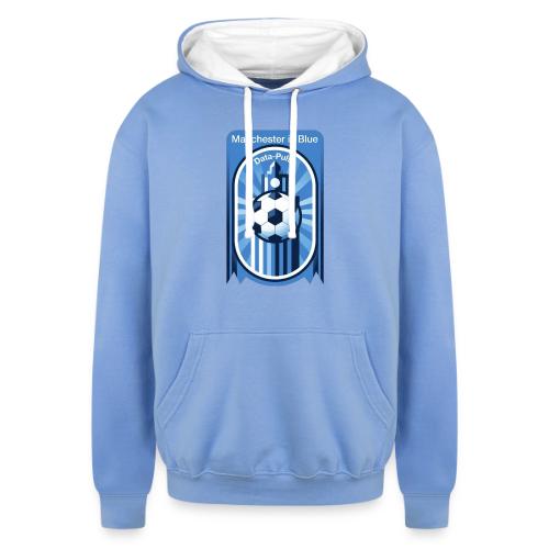 Manchester is Blue Soccer City T Shirt, Apparel - Unisex Contrast Hoodie