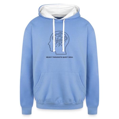 heavy thoughts-quiet soul - Unisex Contrast Hoodie