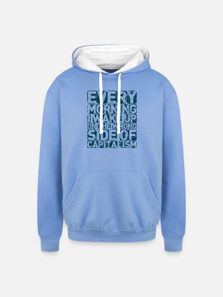The Wrong Side - Unisex Contrast Hoodie - sky blue/white