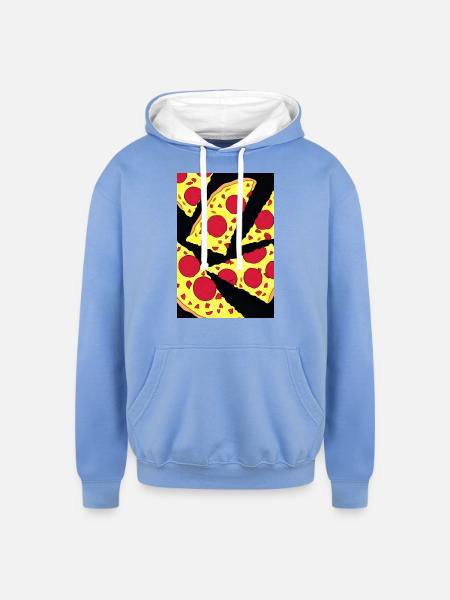 Slice of goodness - Unisex Contrast Hoodie - sky blue/white