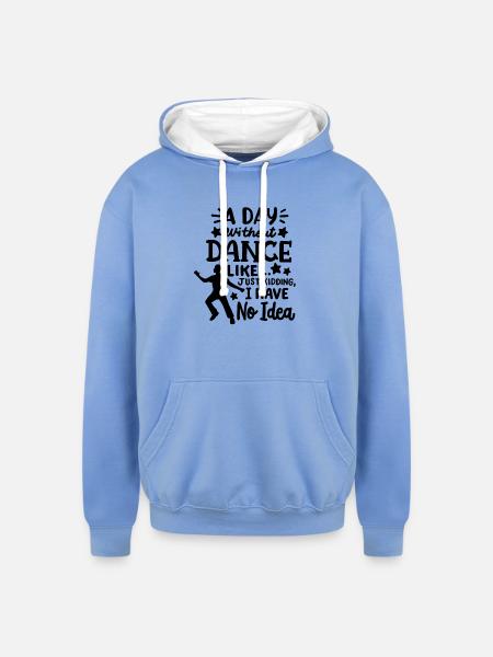 Dance Dancer Dancing - Unisex Contrast Hoodie - sky blue/white