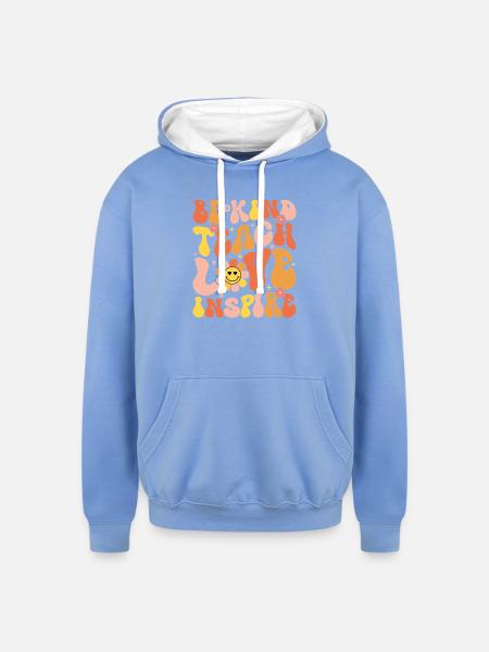 Be Kind To Each Other - Unisex Contrast Hoodie - sky blue/white