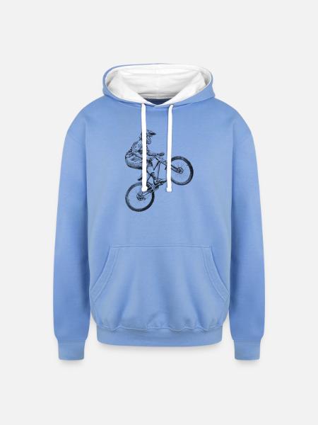BMX - Unisex Contrast Hoodie - sky blue/white
