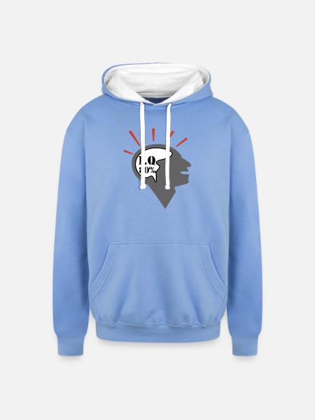 thinking man - Unisex Contrast Hoodie - sky blue/white