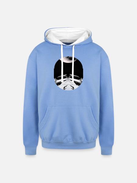 Moonlit Carfront Noir - Unisex Contrast Hoodie - sky blue/white