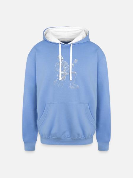 Chester A. Arthur Guitarist - Unisex Contrast Hoodie - sky blue/white