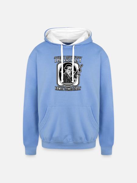 Loyalty Family Comes First - Unisex Contrast Hoodie - sky blue/white