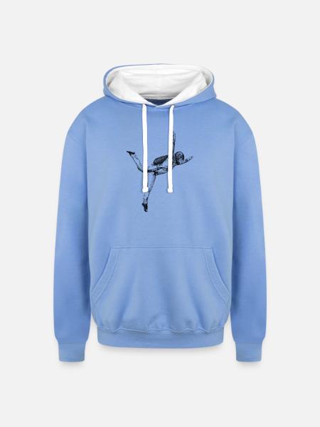 Freefly Skydiving - Unisex Contrast Hoodie - sky blue/white