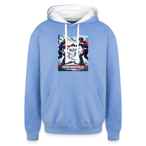 Skimo Mixed Relay design - Unisex Contrast Hoodie