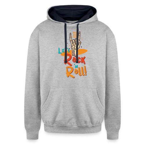 Let's Rock and Roll - Unisex Contrast Hoodie