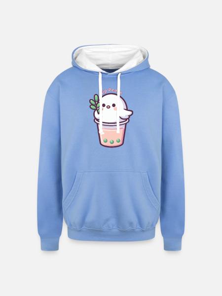 Sip Peace - Unisex Contrast Hoodie - sky blue/white