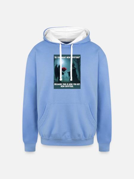 Mothman Romance - Unisex Contrast Hoodie - sky blue/white