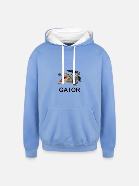 Gator shirt - Unisex Contrast Hoodie - sky blue/white
