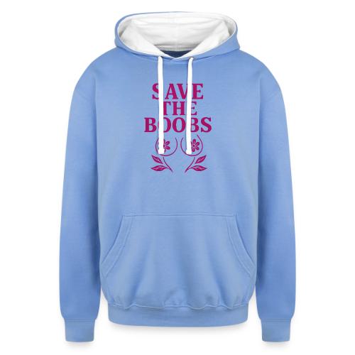 Save the boobs! - Unisex Contrast Hoodie