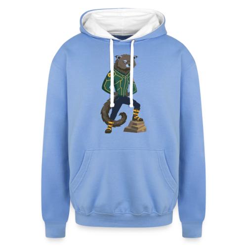 Raccoon Ranger in Neon Armor - Unisex Contrast Hoodie