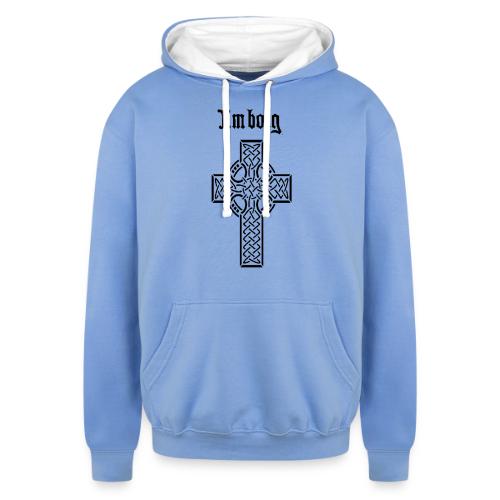 Imbolg Black Logo and Cross - Unisex Contrast Hoodie