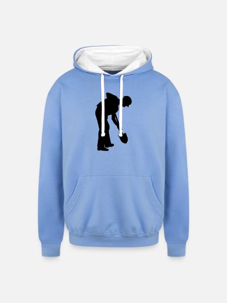 Digging Groundworker – Construction Life - Unisex Contrast Hoodie - sky blue/white