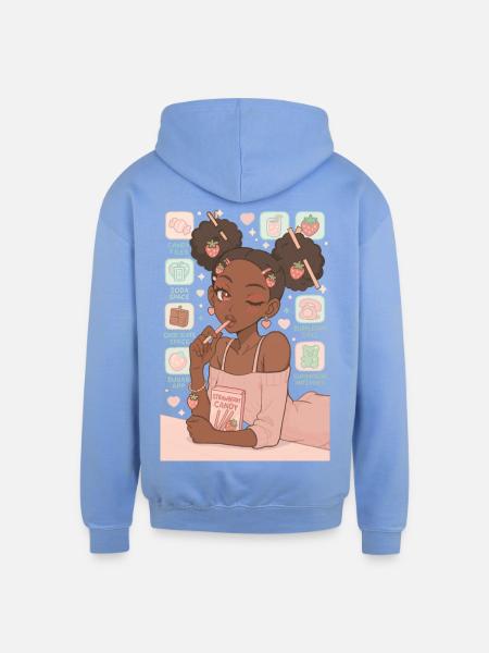 Candy Girl - Unisex Contrast Hoodie - sky blue/white