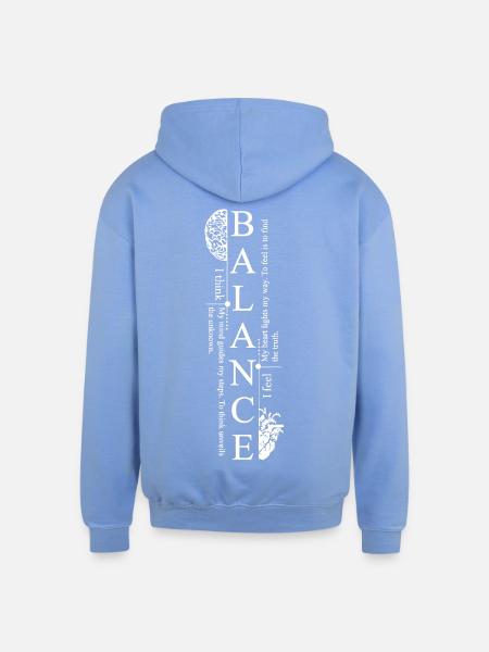 Balance Mind Graphic Tee - Unisex Contrast Hoodie - sky blue/white