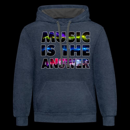 Music Is The Answer - Unisex Contrast Hoodie