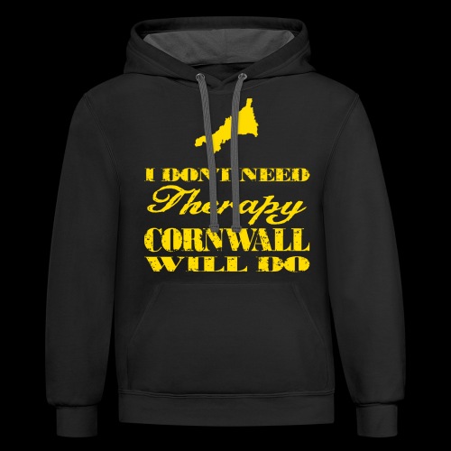 Don't need therapy/Cornwall - Unisex Contrast Hoodie