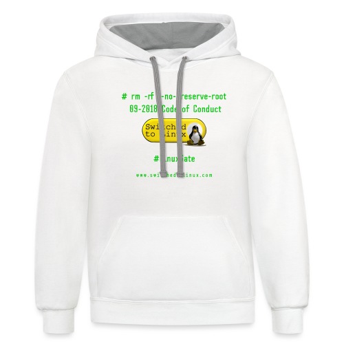 rm Linux Code of Conduct - Unisex Contrast Hoodie
