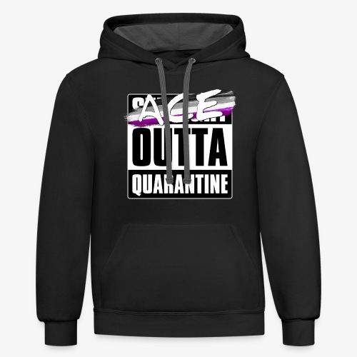 Ace Outta Quarantine - Asexual Pride - Unisex Contrast Hoodie