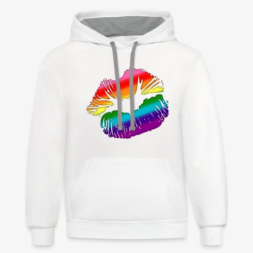 Original Gilbert Baker LGBTQ Love Rainbow Pride - Unisex Contrast Hoodie