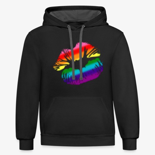 Original Gilbert Baker LGBTQ Love Rainbow Pride - Unisex Contrast Hoodie