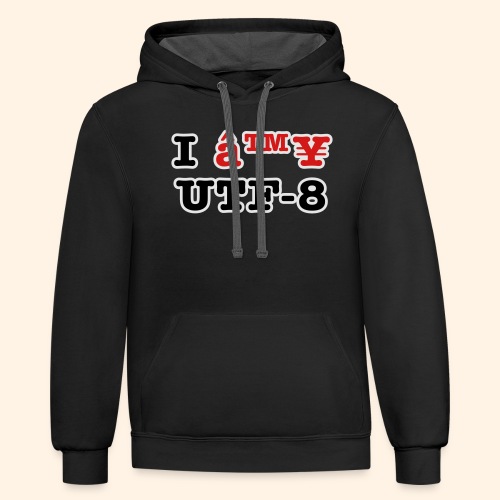 I â™¥ UTF-8 - Unisex Contrast Hoodie