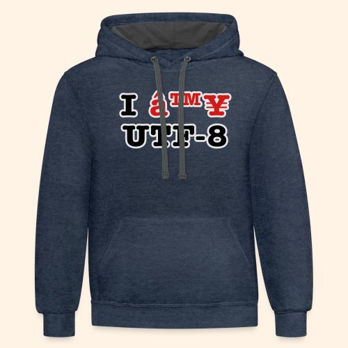 I â™¥ UTF-8 - Unisex Contrast Hoodie