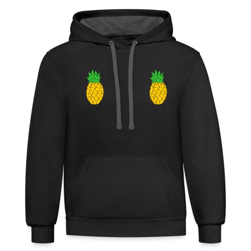 Pineapple nipple shirt - Unisex Contrast Hoodie