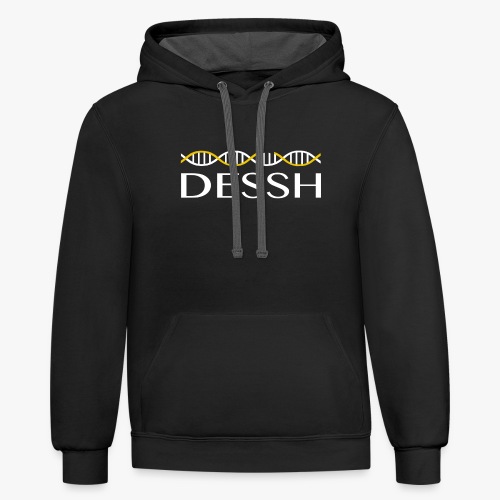 DESSH Foundation Logo in White - Unisex Contrast Hoodie