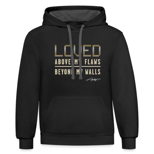 LOVED! (Nonmetallic Gold) - Unisex Contrast Hoodie