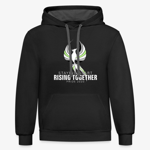 Agender Staying Apart Rising Together Pride 2020 - Unisex Contrast Hoodie