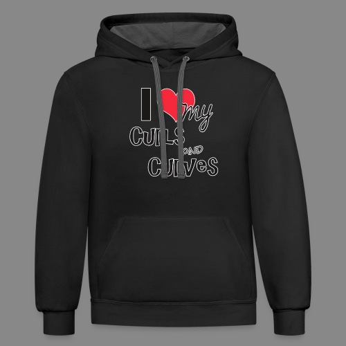Curls and Curves - Unisex Contrast Hoodie