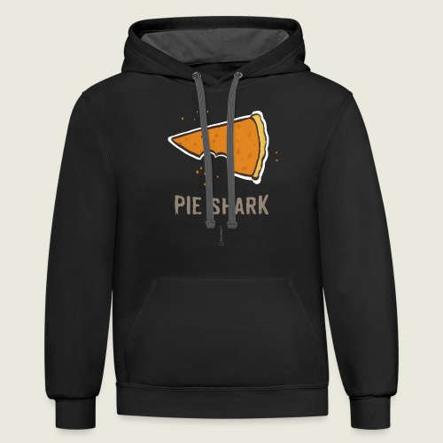 Thanksgiving Pumpkin Pie Shark 🥧🦈 - Unisex Contrast Hoodie