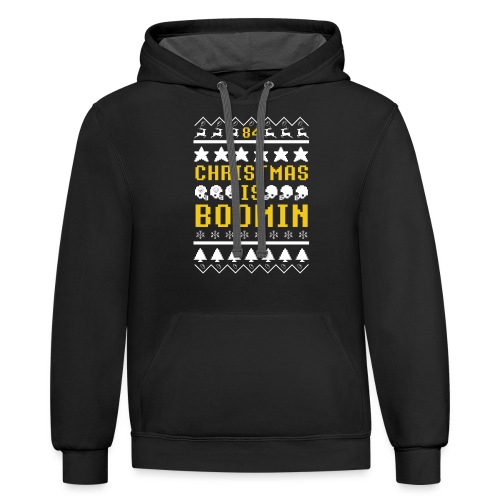 Pittsburgh Ugly Christmas Sweater - Unisex Contrast Hoodie