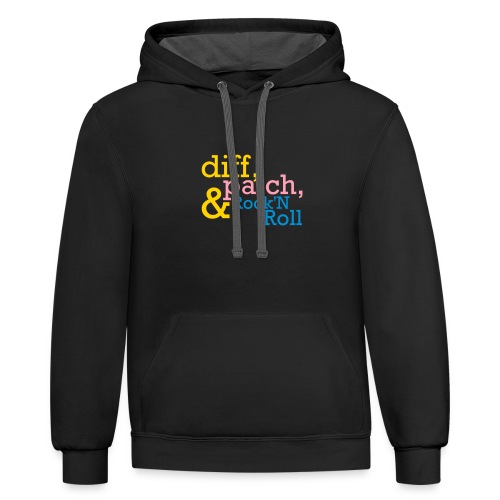 Diff, Patch and Rock'N Roll! - Unisex Contrast Hoodie