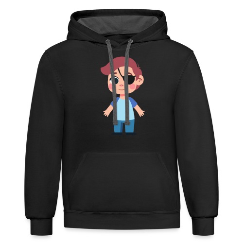 Boy with eye patch - Unisex Contrast Hoodie