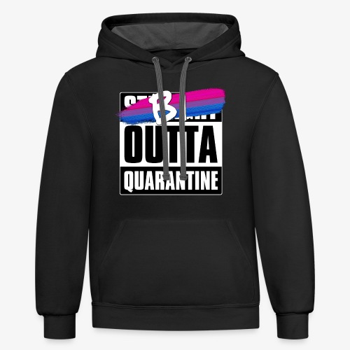 Bi Outta Quarantine - Bisexual Pride - Unisex Contrast Hoodie