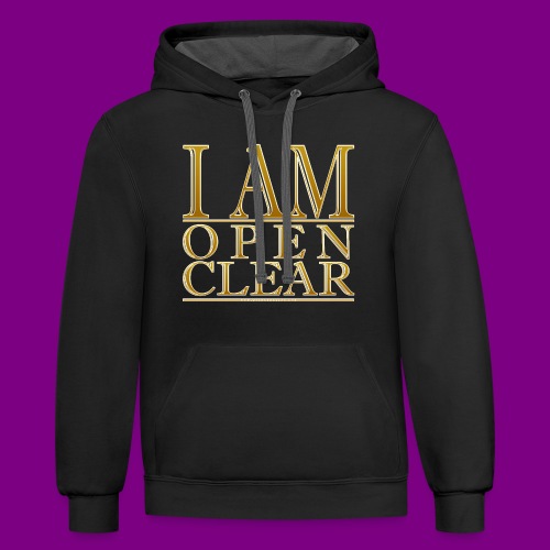 I AM Open Clear Gold - Unisex Contrast Hoodie